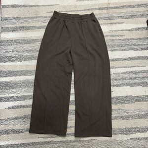 Brown Y2K baggy wide leg striped sweatpants men’s large